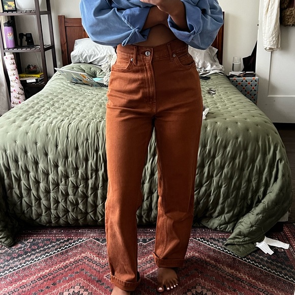 Everlane High Rise Rust Jeans - Picture 1 of 3